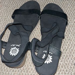 Yellow Box platform sandals.